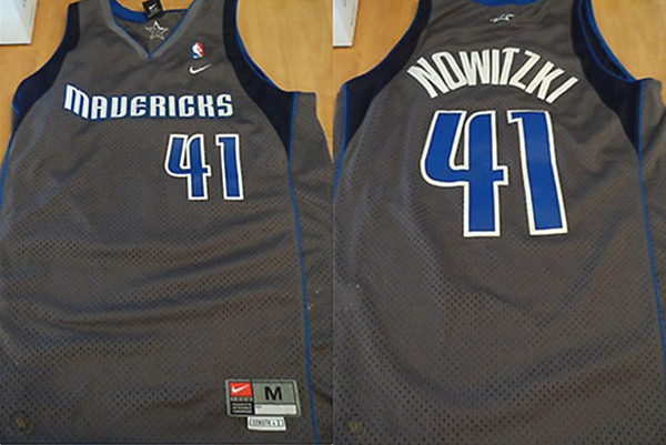 Men's Dallas Mavericks #41 Dirk Nowitzki Grey Association Edition Swingman Stitched Jersey